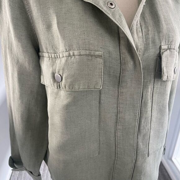 Nicole Miller Crop Utility Jacket Size: Medium Color: Sage - Picture 5 of 11